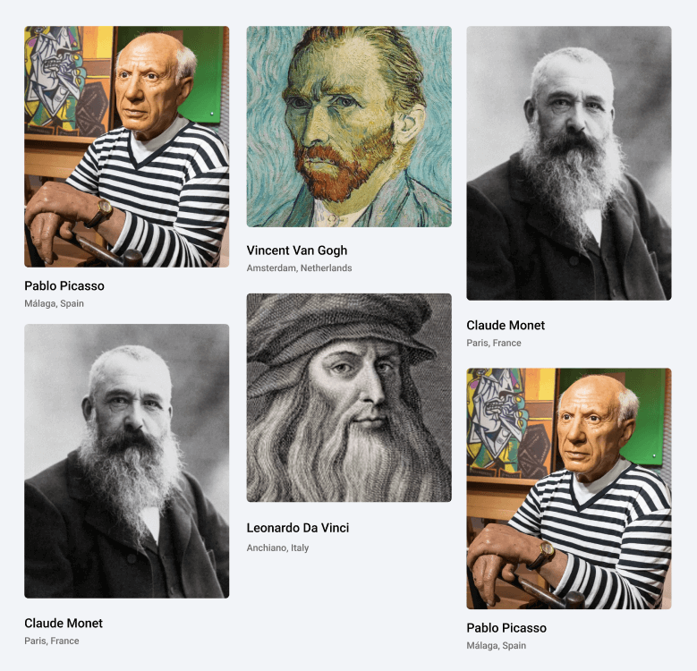 Screenshot of some fokal artists