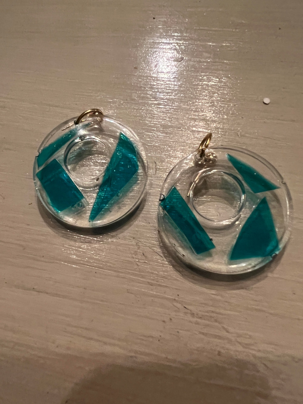 Blue glass circles