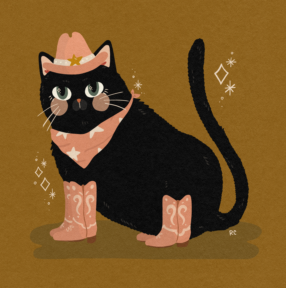 Cowboy Cat (framed)